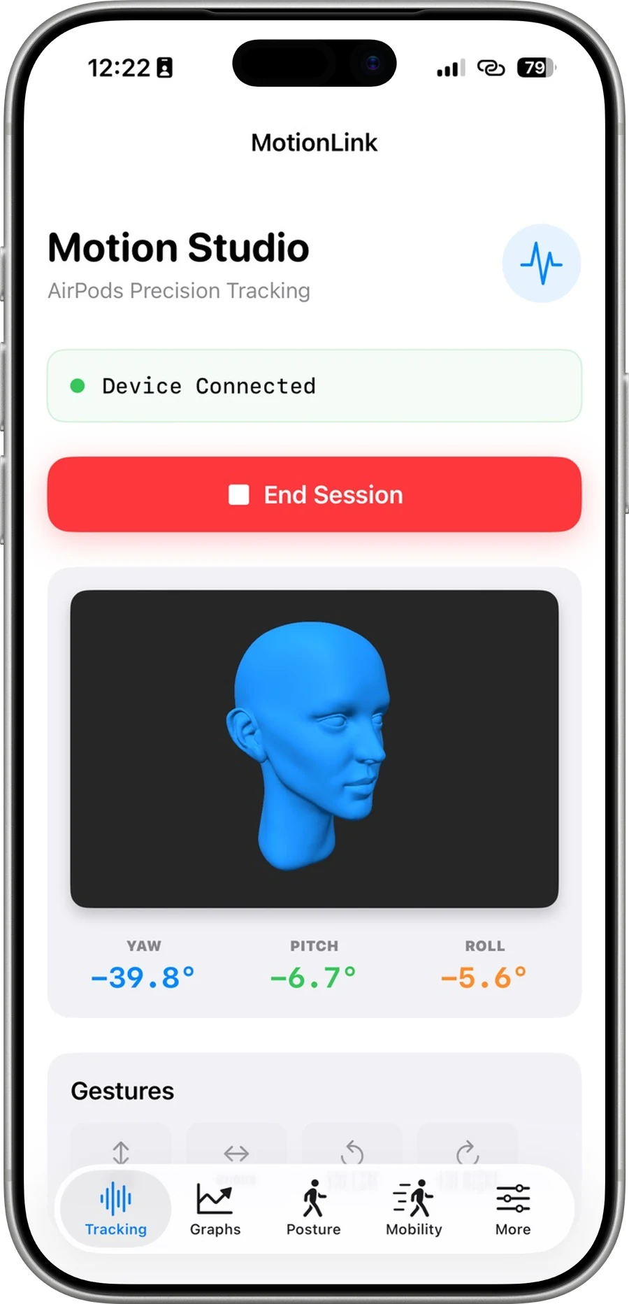 MotionLink — App Store screen in an iPhone mockup, 1 of 2