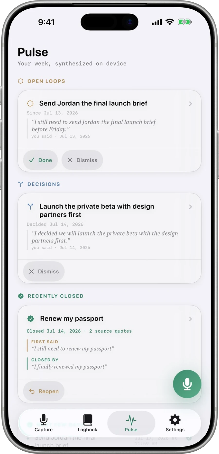 Notiary — App Store screen in an iPhone mockup, 1 of 2