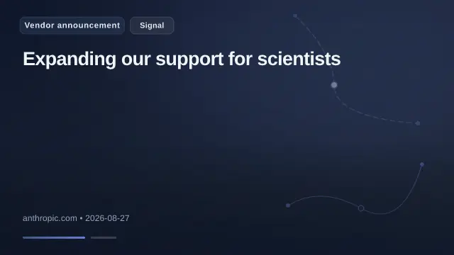 Expanding our support for scientists