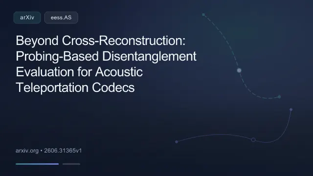 Beyond Cross-Reconstruction: Probing-Based Disentanglement Evaluation for Acoustic Teleportation Codecs