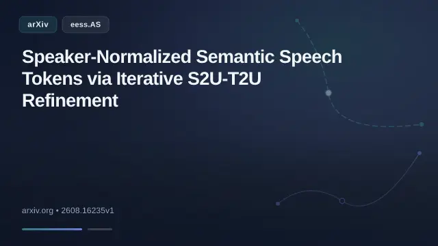 Speaker-Normalized Semantic Speech Tokens via Iterative S2U-T2U Refinement