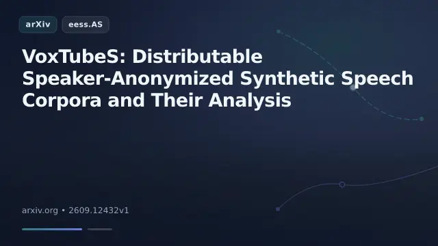 VoxTubeS: Distributable Speaker-Anonymized Synthetic Speech Corpora and Their Analysis