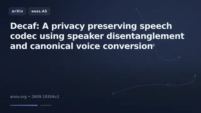 Decaf: A privacy preserving speech codec using speaker disentanglement and canonical voice conversion