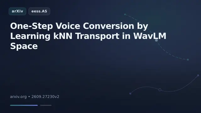 One-Step Voice Conversion by Learning kNN Transport in WavLM Space