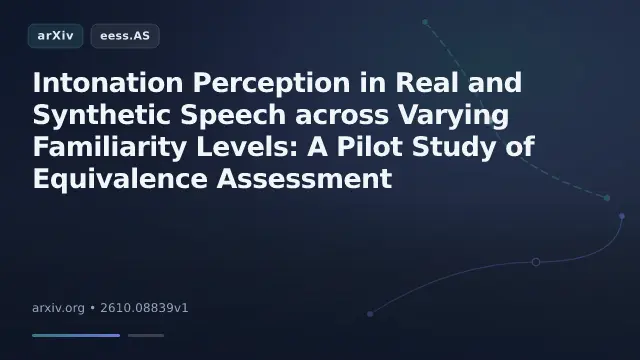 Intonation Perception in Real and Synthetic Speech across Varying Familiarity Levels: A Pilot Study of Equivalence Assessment