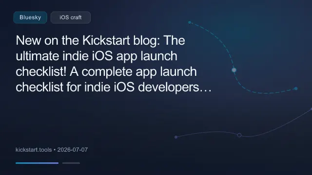 New on the Kickstart blog: The ultimate indie iOS app launch checklist! A complete app launch checklist for indie iOS developers – all the key tasks from 45 days before launch to 60 days after. www.kickstart.tools/blog/t