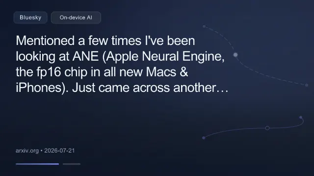 Mentioned a few times I've been looking at ANE (Apple Neural Engine, the fp16 chip in all new Macs & iPhones).

Just came across another great resource, published a few weeks ago, reverse engineered a lot of the lower le