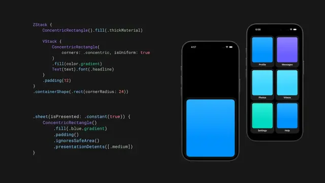 Make your views and controls fit perfectly within their containers using the ConcentricRectangle shape and the containerShape() view modifier in SwiftUI: nilcoalescing.com/blog/Concent...
#iOSDev #SwiftUI