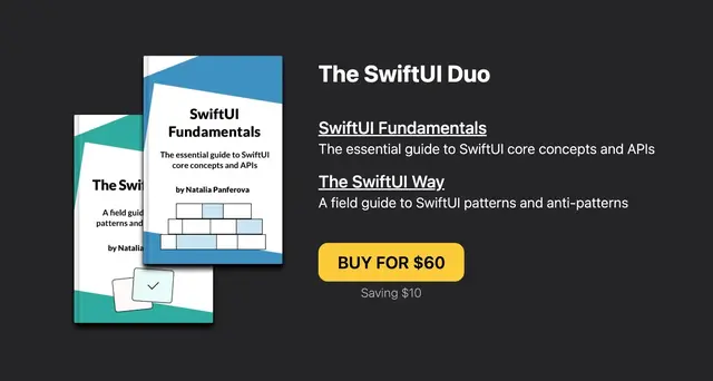 As I prepare my "Mastering SwiftUI Data Flow" workshop for iOSDevUK, I find myself referring back to my two SwiftUI books again and again. Together, they really cover a lot of ground. If you want to go deeper into SwiftU