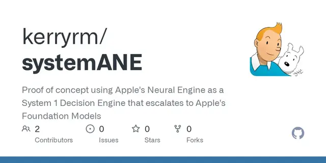 psst... If you own an Apple-Silicon machine, you already have a hardware based solution for a simple "System One" decision engine! It's the ANE (Apple Neural Engine). It's free and local and fast and can also leverage th