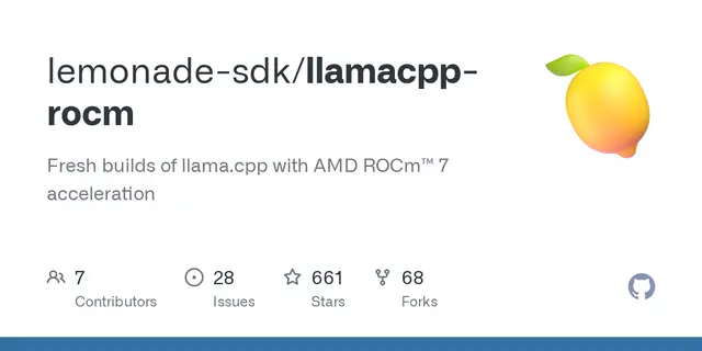 llamacpp-rocm – Fresh builds of llama.cpp with AMD ROCm™ 7 acceleration