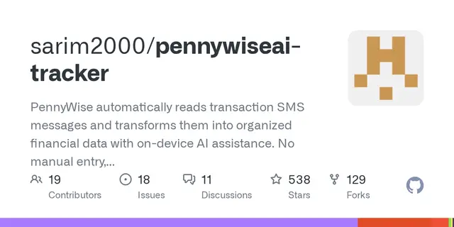 pennywiseai-tracker – PennyWise automatically reads transaction SMS messages and transforms them into organized financial data with on-devi