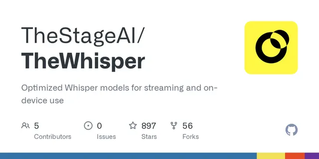 TheWhisper – Optimized Whisper models for streaming and on-device use