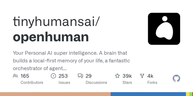 openhuman – Your Personal AI super intelligence. A brain that builds a local-first memory of your life, a fantastic orchestrator of