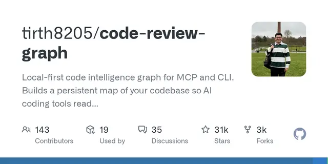 code-review-graph – Local-first code intelligence graph for MCP and CLI. Builds a persistent map of your codebase so AI coding tools read on