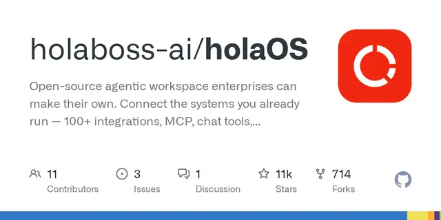 holaOS – Open-source agentic workspace enterprises can make their own. Connect the systems you already run — 100+ integrations, M