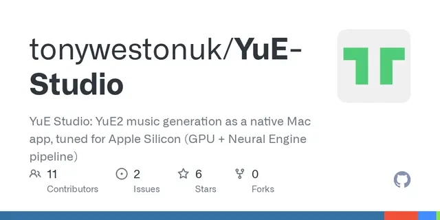 YuE-Studio – YuE Studio: YuE2 music generation as a native Mac app, tuned for Apple Silicon (GPU + Neural Engine pipeline)