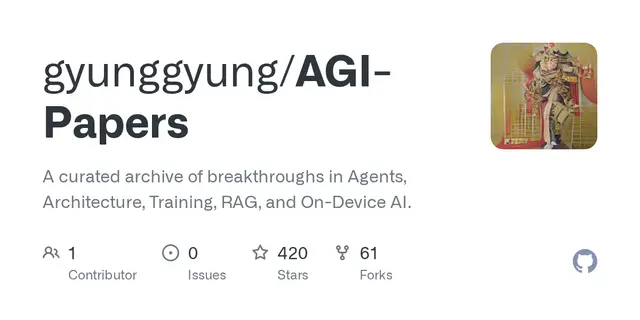 AGI-Papers – A curated archive of breakthroughs in Agents, Architecture, Training, RAG, and On-Device AI.