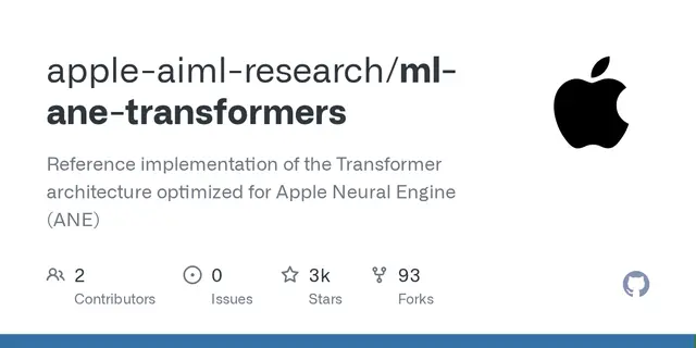 ml-ane-transformers – Reference implementation of the Transformer architecture optimized for Apple Neural Engine (ANE)
