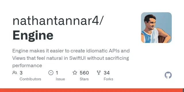 Engine – Engine makes it easier to create idiomatic APIs and Views that feel natural in SwiftUI without sacrificing performance