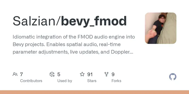 bevy_fmod – Idiomatic integration of the FMOD audio engine into Bevy projects. Enables spatial audio, real-time parameter adjustment