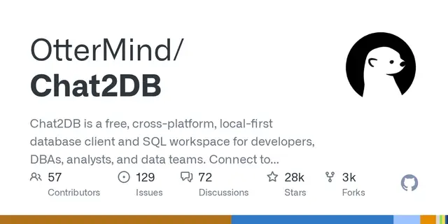 Chat2DB – Chat2DB is a free, cross-platform, local-first database client and SQL workspace for developers, DBAs, analysts, and dat