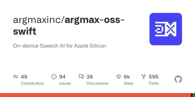 argmax-oss-swift – On-device Speech AI for Apple Silicon