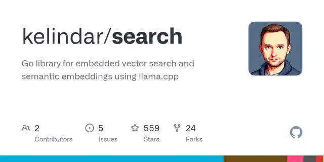 search – Go library for embedded vector search and semantic embeddings using llama.cpp