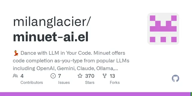 minuet-ai.el – 💃 Dance with LLM in Your Code. Minuet offers code completion as-you-type from popular LLMs including OpenAI, Gemini, Cl