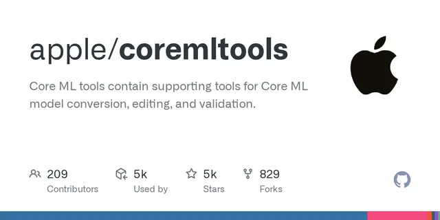 coremltools – Core ML tools contain supporting tools for Core ML model conversion, editing, and validation.