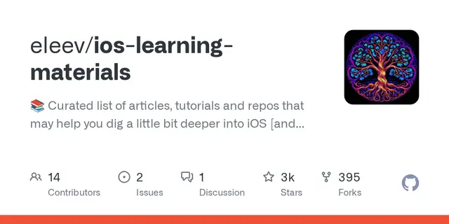 ios-learning-materials – 📚 Curated list of articles, tutorials and repos that may help you dig a little bit deeper into iOS [and Apple Platforms