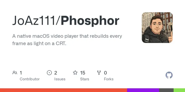 Phosphor – a CRT TV video player for your Mac
