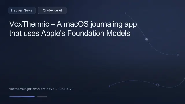 VoxThermic – A macOS journaling app that uses Apple's Foundation Models