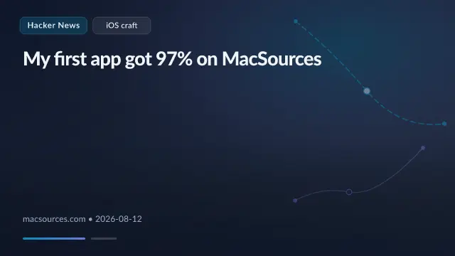 My first app got 97% on MacSources