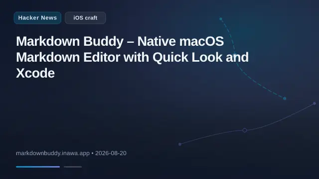Markdown Buddy – Native macOS Markdown Editor with Quick Look and Xcode