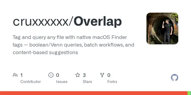 Overlap: Local file tagging and querying for macOS with on-device AI suggestions