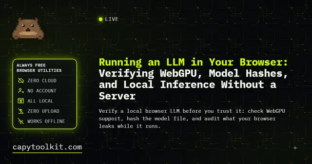 Running an LLM in the Browser: Verifying WebGPU, and Local Inference