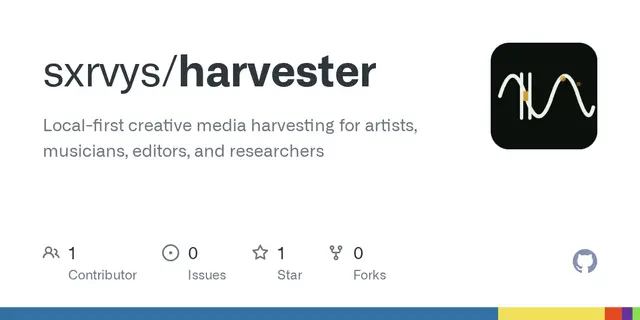 Harvester, a local first media collection tool for sample based artists
