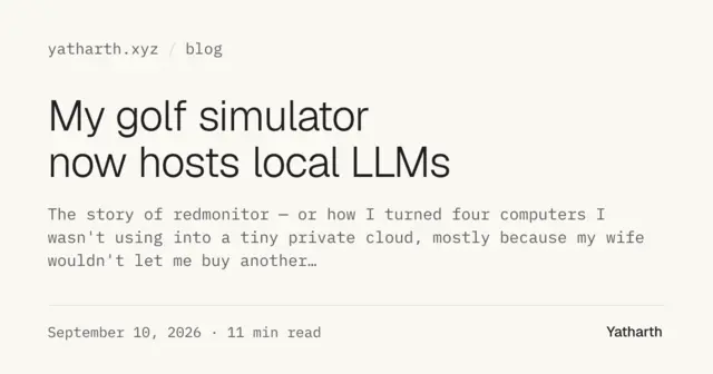 My golf simulator now hosts local LLMs