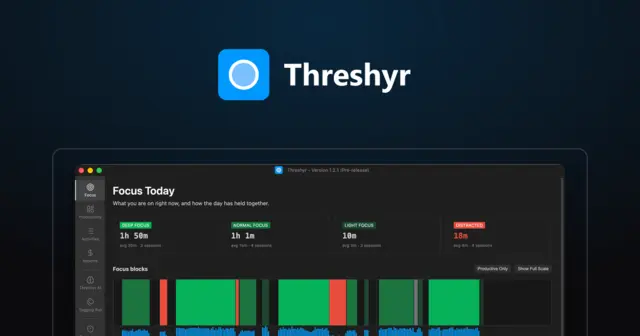 Threshyr – An offline automatic time tracker with on-device AI