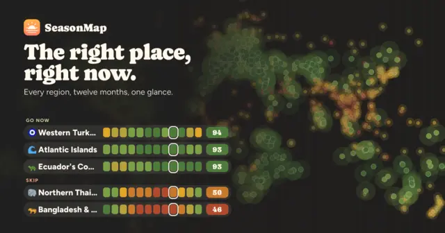 SeasonMap – when to travel where? visualized with climate data