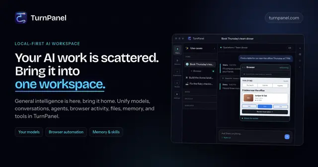 Turnpanel is a local first AI workspace
