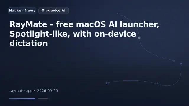 RayMate – free macOS AI launcher, Spotlight-like, with on-device dictation