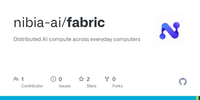 Nibia Fabric – Turn everyday computers into a shared AI compute cluster