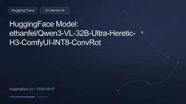 HuggingFace Model: ethanfel/Qwen3-VL-32B-Ultra-Heretic-H3-ComfyUI-INT8-ConvRot