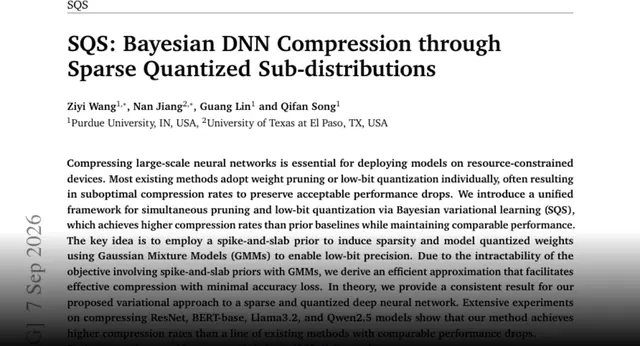 HF Paper: SQS: Bayesian DNN Compression through Sparse Quantized Sub-distributions