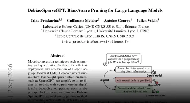 HF Paper: Debias-SparseGPT: Bias-Aware Pruning for Large Language Models