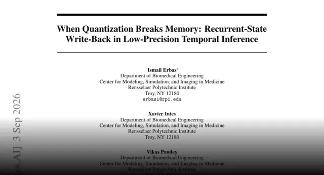 HF Paper: When Quantization Breaks Memory: Recurrent-State Write-Back in Low-Precision Temporal Inference