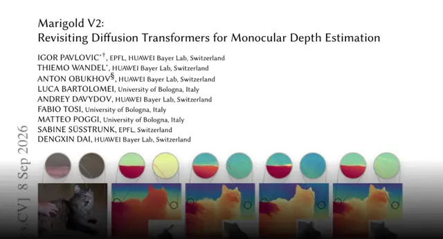 HF Paper: Marigold V2: Revisiting Diffusion Transformers for Monocular Depth Estimation