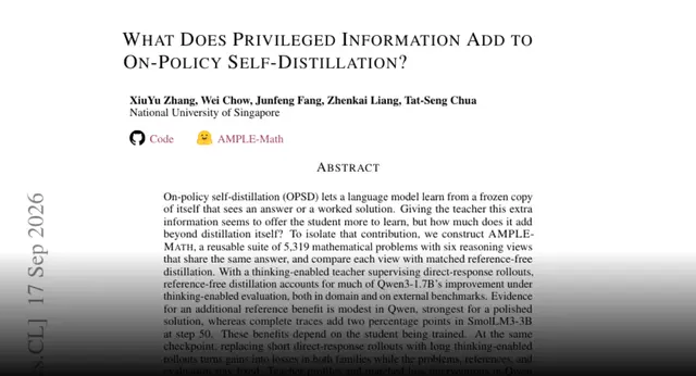 HF Paper: What Does Privileged Information Add to On-Policy Self-Distillation?